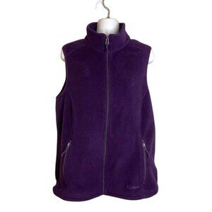 L L Bean Full Zip Purple Size Large Regular Fleece Vest Pockets Polartec VTG Y2k